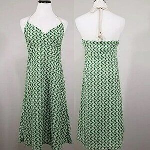 LOFT Halter Jacquard Sheath Dress Open Back 10 Womens
